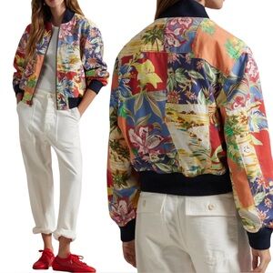 Polo Ralph Lauren Tropical Floral Twill Bomber Jacket Multicolor XS NWOT